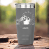 Grey Anime Tumbler With Ninja Senpai Design