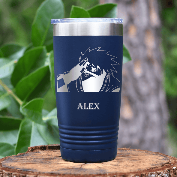 Navy Anime Tumbler With Ninja Senpai Design