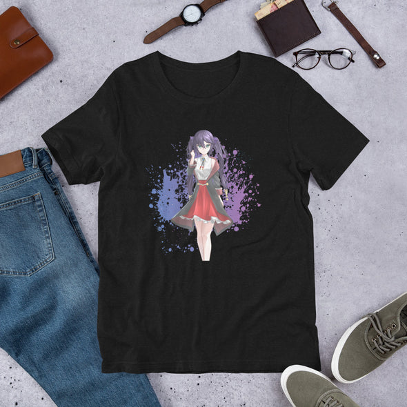 Purple Splash Art Anime Girl T-shirt