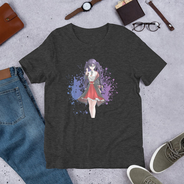 Purple Splash Art Anime Girl T-shirt